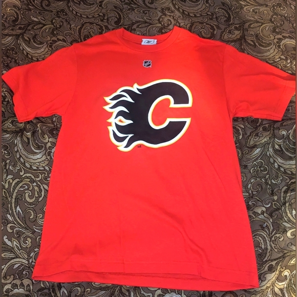 Calgary Flames Reebok NHL #12 Iginla T-shirt ♥️ 🖤 - Picture 1 of 4